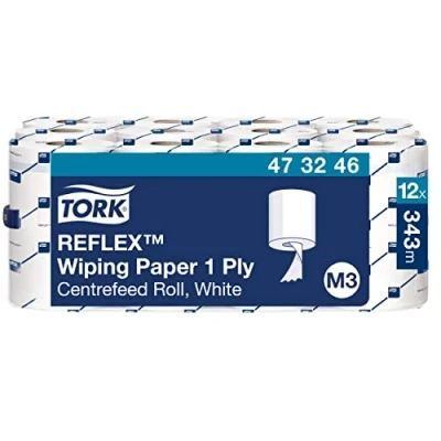 Abbildung von Tork Wischtücher Reflex M3 20x35cm 1 lagig weiß 12x120m