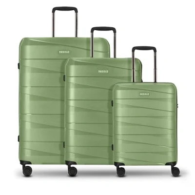 Abbildung von REDOLZ Hartschalen Koffer Set 3 teilig aus hochwertigem, leichtem Polypropylen Material 4 Doppelrollen &amp; TSA für Damen Herren (Essentials 10)