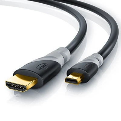 Abbildung von CSL 4K Micro HDMI 2.0 Kabel 1m auf 60Hz High Speed mit ECHT 3D und Ethernet Unterstützung Full HD, Ultra HD Ready,