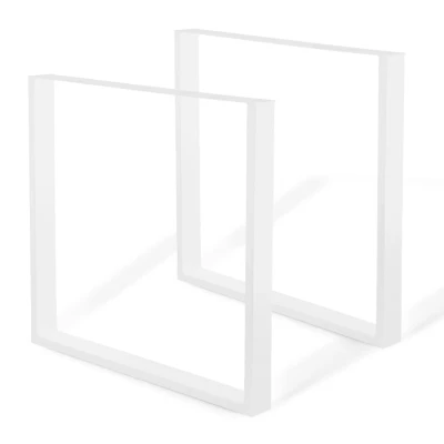 Abbildung von IDMarket Set mit 2 Tischbeinen, Möbelfüße quadratisch, Metall, weiß, 78 x 71 cm, Industriedesign