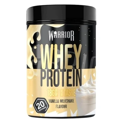 Abbildung von Warrior Whey Proteinpulver 500 g (bis zu 36 Shake) Muskelaufbau und Erholungsgetränk zum Genießen nach dem Training köstlich reich an Aminosäuren 20 Portionen (Vanille Milchshake)