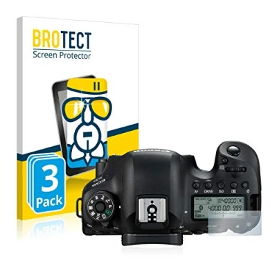Abbildung von BROTECT Schutzglas für Canon EOS 6D (Schulterdisplay) (3 Stück) Schutzfolie Panzer Folie Glas [Extrem Kratzfest 9H, Anti Fingerprint,