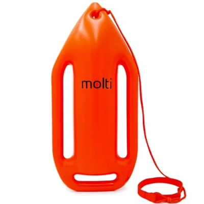 Abbildung von Molti Baywatch Boje zum Schwimmen Wasserdicht # mit Schlepptau für Erwachsene Kunstroff Kickboard Lernbrett (Seil 130cm)