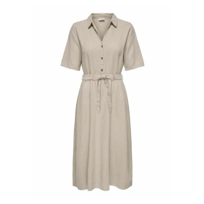 Abbildung von JDY SAY MIDI NOOS Blusenkleid, Damen, Größe: XS, Oatmeal