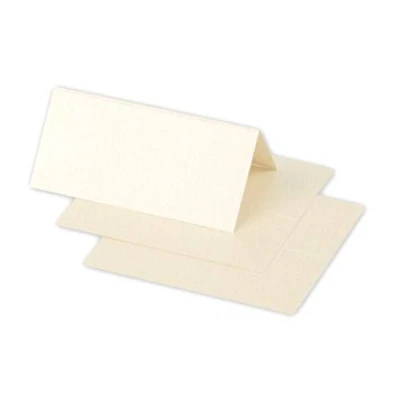 Abbildung von Clairefontaine 75086C Packung mit 25 Tischaufsteller Pollen, 85x80 mm, gefaltet, Perlmutt Elfenbein