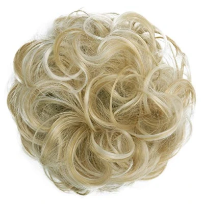 Abbildung von CAISHA Haarteil Haargummi Hochsteckfrisuren Brautfrisuren Voluminös Gelockt Unordentlich Dutt Kunstfaser DM15cm Blond Mix G30A