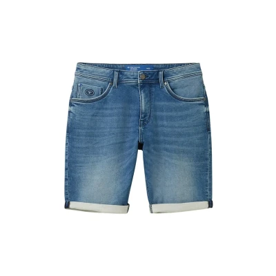 Abbildung von TOM TAILOR Herren Slim Jogg Jeans Bermuda Shorts mit hohem Stretch, mid stone wash denim, 30