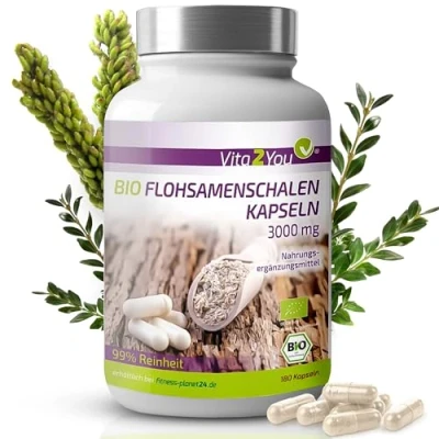Abbildung von Vita2You Flohsamenschalen Bio Kapseln 750mg 180 St