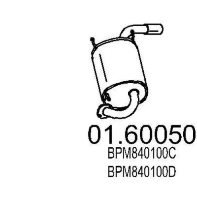 Abbildung von MTS 01.60050 Endschalldämpfer 950 MAZDA: MX 5 2