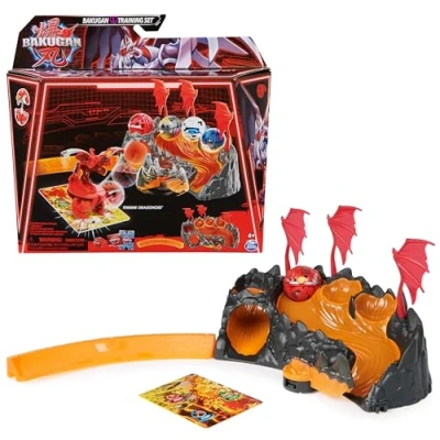 Abbildung von Bakugan 3.0 Training Set mit Core Ball Titanium Dragonoid vom Drachen Clan, Trainingslandschaft individuell zusammenstellbarer Actionfigur und Sammelkarten, für Kinder ab 6 Jahren