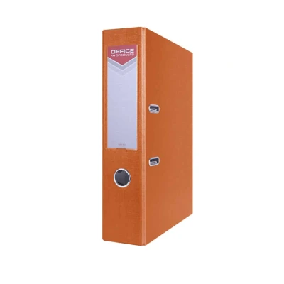 Abbildung von OFFICE PRODUCTS 21011211 07 Ordner A4/55 mm Orange, Kunststoffbezug PP/Papier Schlitzordner, Büroordner, Aktenordner Metallgefasstes Griffloch Hebelmechanik Einsteckrückenschild