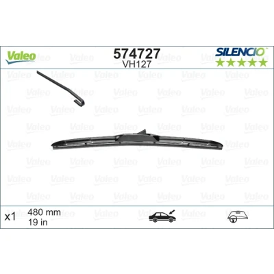 Abbildung von Scheibenwischer Valeo Silencio Hblade 574727 480mm vorne Hybridwischblatt MINI: Schrägheck, Clubman, Cabrio, RENAULT: Kadjar, SUZUKI: SWIFT 5