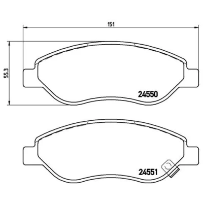 Abbildung von BREMBO P 59 053 Bremsbelagsatz mit akustischer Verschleißwarnung Bremssattelschrauben Zubehör OPEL: Corsa D Schrägheck