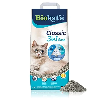 Abbildung von Biokat\\\&#039;s Classic Frische Baumwollblte Katzenstreu 10 l...
