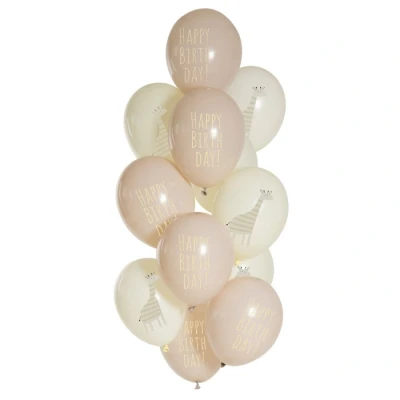 Abbildung von Luftballons Set Birthday Giraffe 33cm 12 Stück