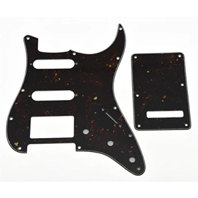 Abbildung von KAISH Strat Style HSS Pickguard ST Back Plate Tremolo Trem Cover für USA/Mexico Stratocaster / Dark Tortoise