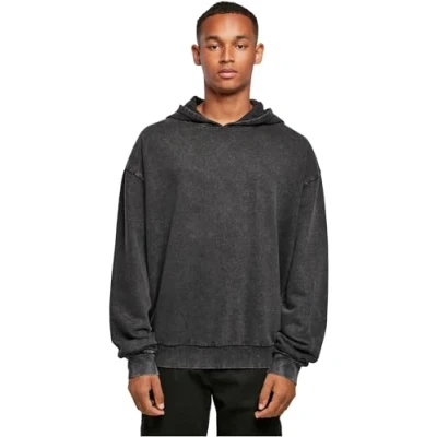Abbildung von Build Your Brand Herren BY191 Acid Washed Oversized Hoody Kapuzenpullover, black, L