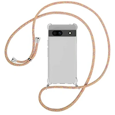 Abbildung von mtb more energy® Handykette kompatibel mit Google Pixel 7a Rainbow Smartphone Hülle zum Umhängen Anti Shock Full TPU Case