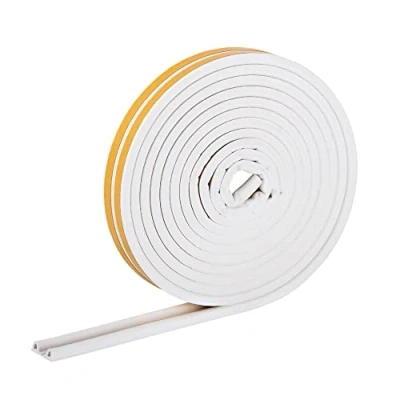 Abbildung von HELPMATE Dichtungsband selbstklebend für Fenster &amp; Türen Fensterdichtung/Türdichtung zum Isolieren von Spalten mit 2,5 bis 5 mm Breite Dichtband 9 x 5,5 (P Profil 12 Meter Weiß)