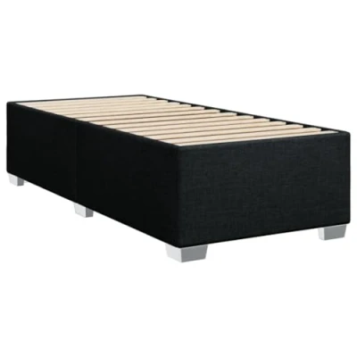 Abbildung von vidaXL Bettgestell, Bett mit Bettfüße Lattenrost, Polsterbett für Schlafzimmer, Einzelbett Bettrahmen, Modern, Schwarz 80x200cm Stoff