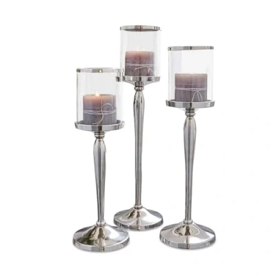 Abbildung von Mirabeau Kerzenständer 3er Set Serres silber/klar