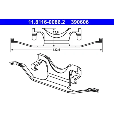Abbildung von ATE 11.8116 0086.2 Feder, Bremssattel MERCEDES BENZ: S Klasse Coupe, Limousine, E Limousine