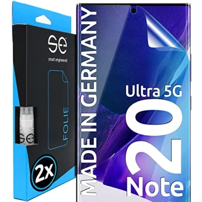 Abbildung von smart engineered S.E für Note 20 ultra Folie, 2x Full Screen, Positionierhilfe, Note10 Plus Schutzfolie transparente Displayfolie, funktionierende Alternative zu Glas 5G aus Deutschland