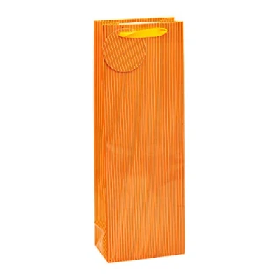 Abbildung von TSI Geschenktüten mit Hot Stamping NADELSTREIFEN, 4er Packung, Farbe Orange, Größe; Flasche (HxBxT 36 x 12 8 cm), Art. Nr. 85286 4