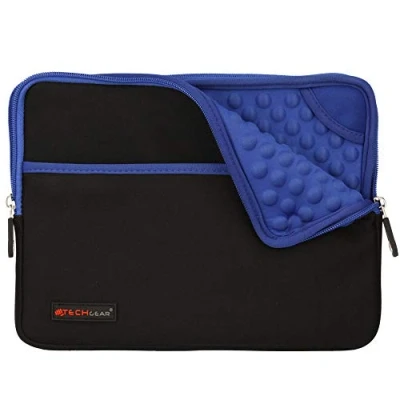 Abbildung von TECHGEAR Pro Sleeve [10] Schutzhülle aus Neopren mit Reißverschluss und Anti Shock Bubble Interieur für iPad Air 4/5 10.9, 10.2, 9.7, 11, 10.5 (2019) 2, Air, 4 3 2 Blau