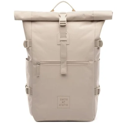 Abbildung von Rucksack Kane Roll Top Kurierrucksack XL groß PET recycelt, wasserabweisend Wander Laptop Fach 15 Zoll Shell beige