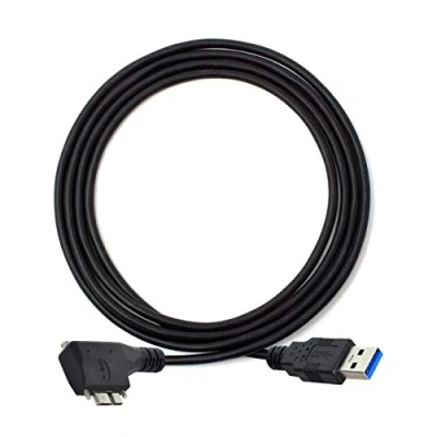 Abbildung von Cablecc Micro USB Halterung auf 3.0 Datenkabel für Industriekamera, 90 Grad rechtwinklig, 1,2 m