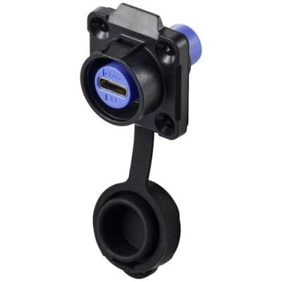 Abbildung von USB Typ C® Einbaubuchse, 4 Loch Flansch TC 12770468 TRU COMPONENTS Inhalt: 1 St.