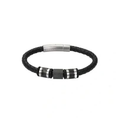 Abbildung von iXXXi Men Lederarmband John mattes Silber 20cm