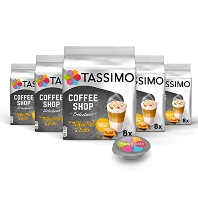 Abbildung von Tassimo Kapseln Coffee Shop Selections Toffee Nut Latte, 40 Kaffeekapseln, 5er Pack, 5 x 8 Getränke