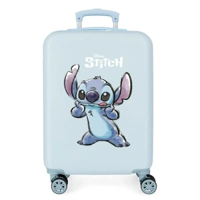 Abbildung von Disney Stitch Naughty Make a Face Kabinenkoffer Blau 38x55x20 cm Starres ABS Seitliches Zahlenschloss 34L 2 kg 4 Doppelrollen Handgepäck