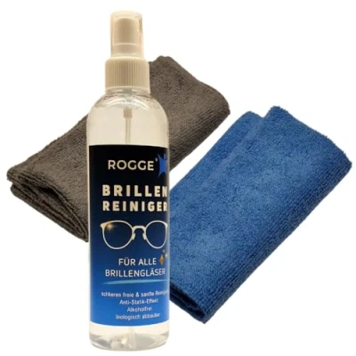 Abbildung von Rogge Reinigungs Set Brillenreiniger Set, 1x 250ml inkl. 2x Mikrofasertücher 30x30cm, (1 St)
