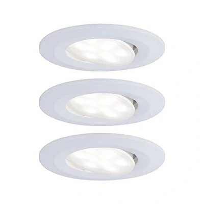 Abbildung von Paulmann 99931 LED Einbauleuchte Calla rund 3er Set incl 3x5.2 W IP65 dimmbar Einbaustrahler Weiß matt Schranklicht Kunststoff Einbaulampe 4000K