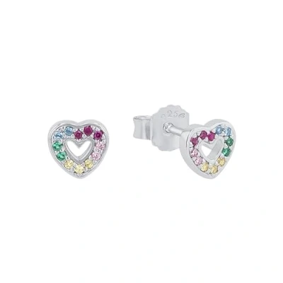 Abbildung von Prinzessin Lillifee Ohrstecker 925 Sterling Silber Mädchen Kinder Ohrschmuck, mit Zirkonia synth., 0,6 cm, Silber, Herz, Kommt in Schmuck Geschenk Box, 2031166