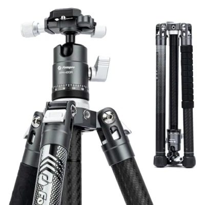 Abbildung von Fotopro X Aircross 3 Reisestativ Kohlefaser 154cm mit Einbeinstativ 360 Panorama Kugelkopf Stabil 0.94kg UltraLeichtes Tragbares Kompakt Kamera Stativ für DSLR Tragetasche Max Belastung bis 10kg