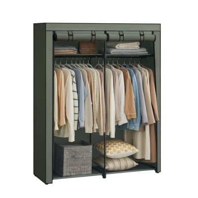 Abbildung von SONGMICS Kleiderschrank mit 2 Kleiderstangen, faltbar, 43 x 140 174 cm
