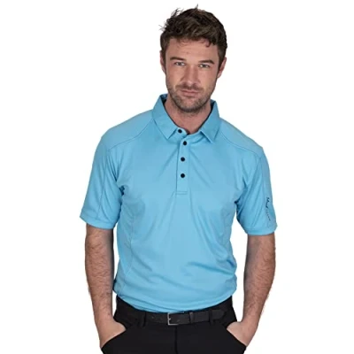 Abbildung von Island Green Herren Golf IGTS1899 Zurück Yoke Detail Polo Hemd Rot XS