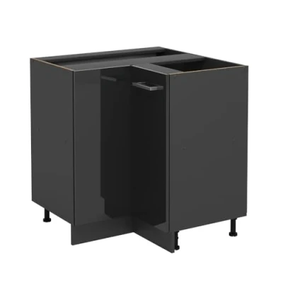 Abbildung von Vicco Eckunterschrank R Line, Anthrazit Hochglanz, 75.6 cm ohne Arbeitsplatte