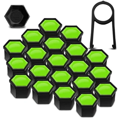 Abbildung von 20x Radschrauben Radmuttern Felgenschloss Muttern Kappen Radmutternabdeckungen Radschraubenkappen Radmutterkappen Kunstsoff Abdeckungen Universal 19mm LC 38