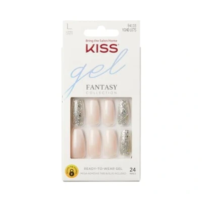 Abbildung von KISS Gel Fantasy Collection Nagel Maniküre Set, Friends, lange quadratische künstliche Nägel, enthält 28 Nagelkleber, Nagelfeile und Manikürstäbchen