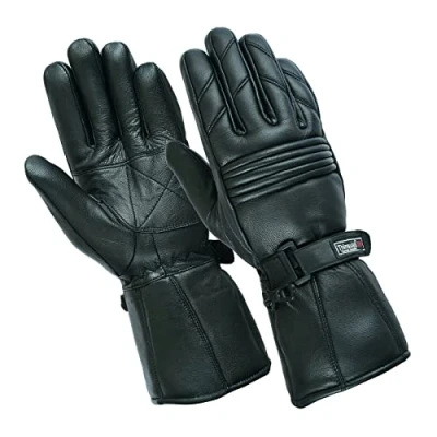 Abbildung von Mens Leather Winter Thermal Labelled Waterproof Inserts Thinsulate Motorcycle Gloves XL
