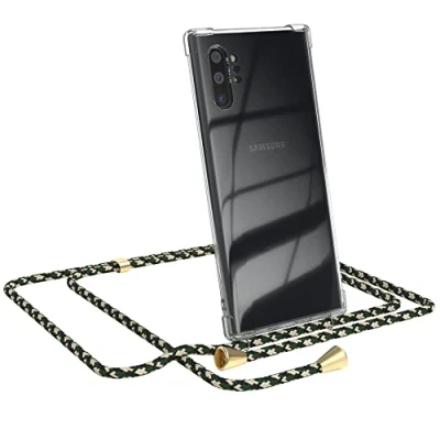 Abbildung von EAZY CASE Handykette kompatibel mit Samsung Galaxy Note 10 Plus Handyhülle Umhängeband, Handykordel Schutzhülle, Silikonhülle, Hülle, Stylische Kette für Smartphone, Grün Camouflage