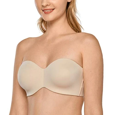 Abbildung von DELIMIRA Damen Minimizer Trägerloser BH mit Bügel ohne Polster Geformte Cups Beige 85B