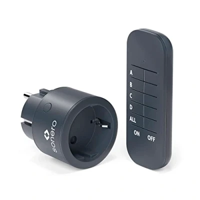 Abbildung von Sonero Funksteckdose S RCS111 Funk Steckdosen Set 2300 Watt Funksteckdose, anthrazit