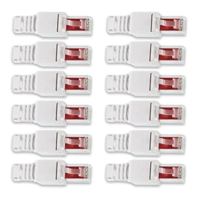 Abbildung von Namobile 12x Netzwerkstecker Netzwerk Stecker werkzeuglos Cat7 Cat6 Cat5 LAN Kabel RJ45 ohne Werkzeug werkzeugfrei Verlegekabel Patchkabel Netzwerkkabel Crimpstecker