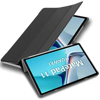 Abbildung von Cadorabo Hülle kompatibel mit Huawei MatePad 11 (10.95 Zoll) Tablethülle Auto Wake Up aus Kunst Leder Flip Klappbare Magnetische Cover für Tasche in Schwarz